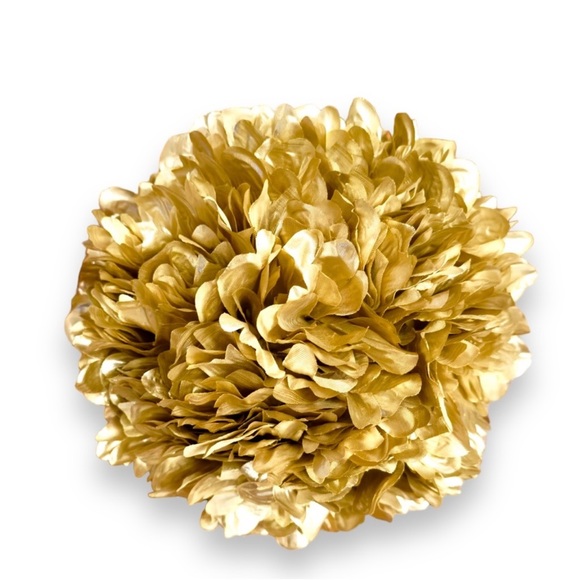 2 GOLD METALLIC POM-POM Party Wedding Shower Decorations 10” ea w Hanging Loops - Picture 6 of 16